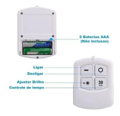 Luminária 3 Lâmpadas Led Spot Sem Fio Com Controle Remoto