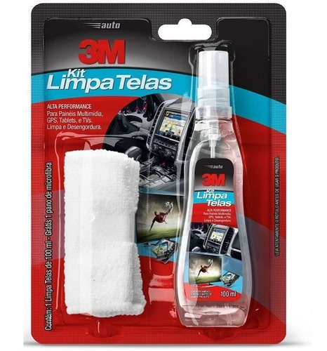 Kit Limpa Telas 100 Ml Com Pano De Microfibra 3m