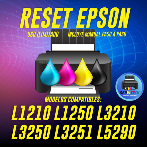 Reset Epson L1210 L1250 L3210 L3250 L3251 L5290 Envio Rapido
