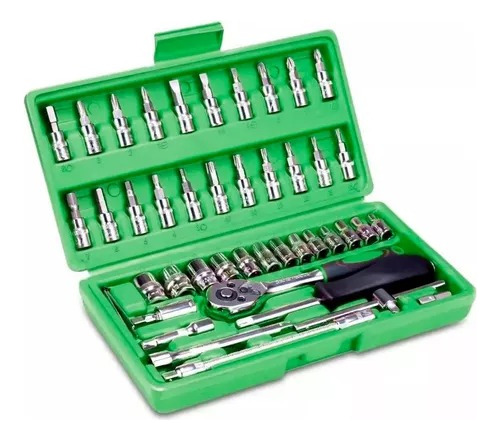 Caja Set Juego De Tubos 1/4 46 Piezas Torx Allen Ph Crique  