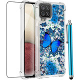 Funda Para Samsung Galaxy A12 (diseno Mariposa Azul)