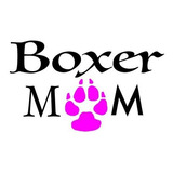 Wickedgoodz Pink Paw Boxer Mom Decal Dog Bumper Sticker Boxe