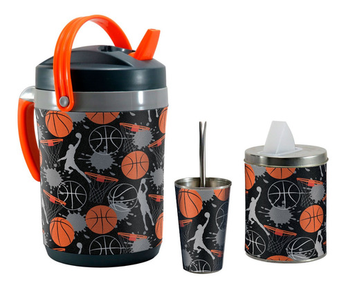 Set Kit Terere Bidon Termico Termolar, Basket Basketball