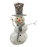 Muñeco Decorativo De Navidad Con Luz Calida Snowman 3d 