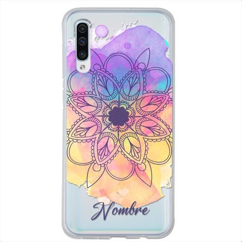 Funda Galaxy Antigolpes Mandalas Personalizada Con Nombre