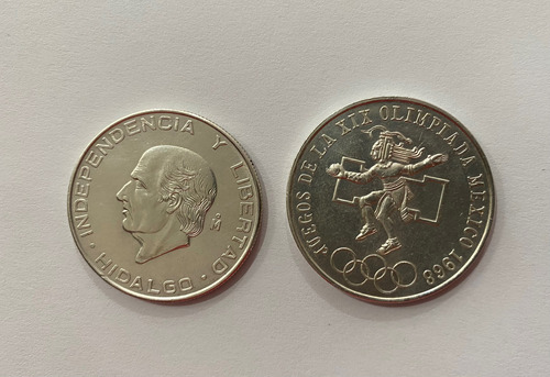 Moneda Plata Juegos Olímpicos 1968 Y Hidalgo 1956 Ley .720 