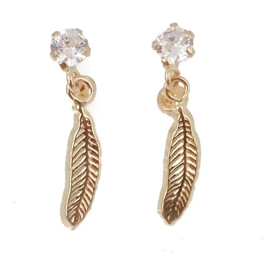 Amor Eterno - Broqueles Pluma Atrapasueño \u002F Aretes \u002F Oro 10k | Meses sin interés