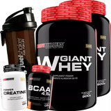 Combo 2x Whey Protein 900g + Bcaa + Creatina + Coqueteleira