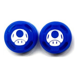 Grip Gomas Para Analogos Joy Con N. Switch Diseño Hongo Azul