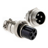 Gx16-4 Conector Metalico 4 Pin Circular Rosca 16mm Itytarg