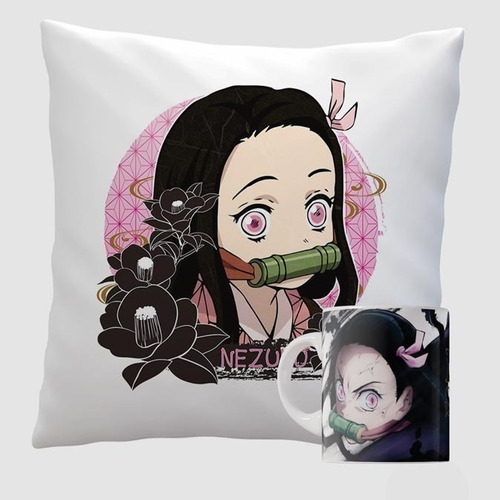 Almohadón 40x40 Y Taza Anime Serie Mangas Otaku Personajes