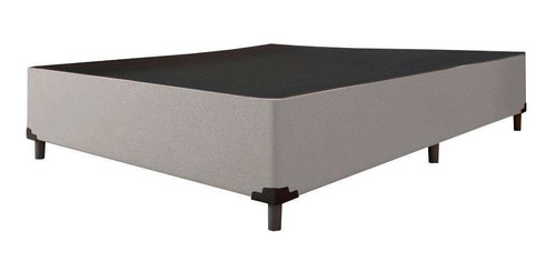 Cama Box Casal 1,38m Com 38cm De Altura Suede Prince Cinza