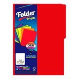 Folder Tamaño Oficio Colores Brillantes 25 Pzas Color Rojo Intenso