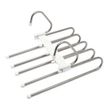 Cabide De Calça De Inox Para 5 Peças Branco Cabideiro