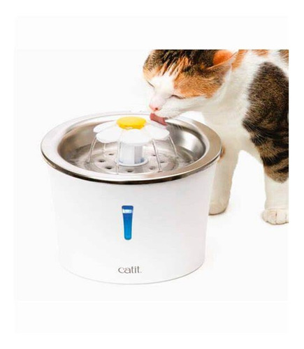 Bebedero Para Gato Fuente Acero Inoxidable 2 Litros Catit