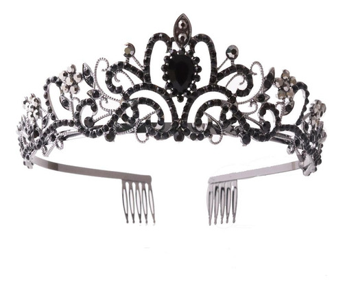 Corona De Diamantes De Imitación De Princesa, Tiara Plateada