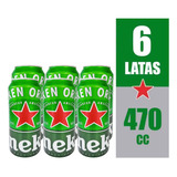 Pack 6 Cerveza Heineken Lata 470cc