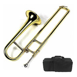 Marca New Bb Mini Trombon Wcaso Y Boquilla Oro Acabado Lacad