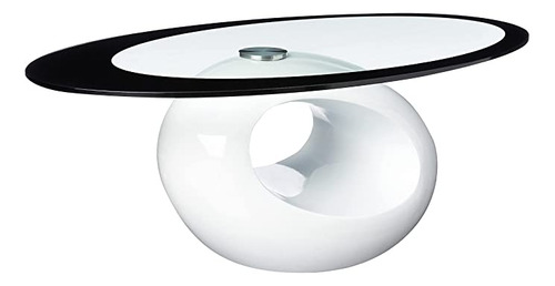 Fab Glass And Mirror - Mesa De Centro Con Forma Ovalada, Co.