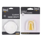 Kit Bandagem Everlast Classic Branca 03 Mts + Protetor Bucal