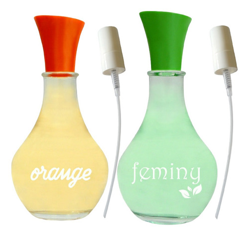 02 Fragrâncias Refrescante Orange E Feminy Blosson Ville + 02 Válvula Spray