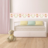 Faixa Decorativa Adesivo Border Infantil Bebe Menina Ursa