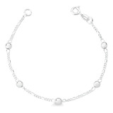 Pulseira Infantil Bolinha 3mm Prata 925