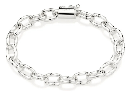 Pulseira Prata 925 Corrente Elo Oval Torcido Garantia 1 Ano