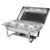 Rechaud Inox 3 Cubas 9 Litros Banho-maria