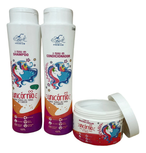 Kit 3 Unidades Belkit Unicórnio Tratamento Todo Tipo Cabelo