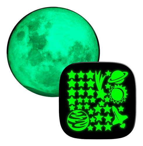 « Kit Estrellas Fluorescentes Brillan En Oscuridad + Luna »