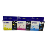 Pack Kit 3 Cartuchos Epson 206 C, M, Y Facturado