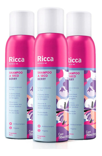 Kit Shampoo A Seco Berries Ricca 3un