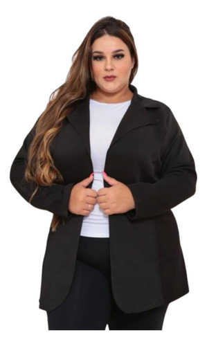 Sobretudo Plus Size Feminino Blazer Longo Casaco G1 G2 G3