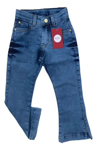 Calça Jeans Feminina Infantil Meninas Com Regulador Lycra