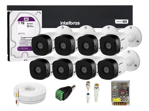 Kit 8 Cameras Intelbras 1120 Dvr 8ch Intelbras C/ 1t Purple