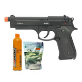 Pistola Airsoft M92 Gbb Blow Back Full Metal + Gbb + Kit