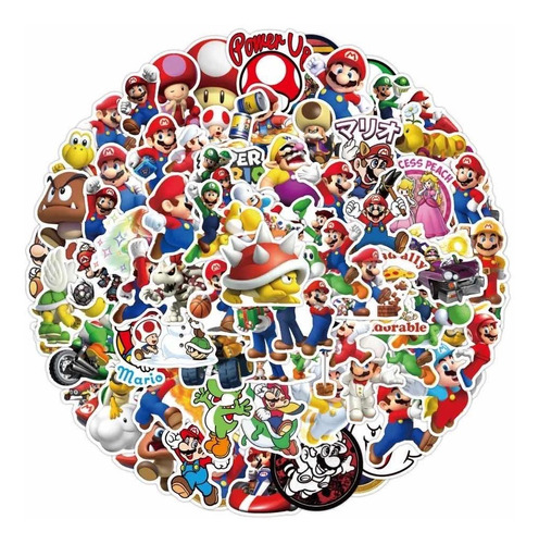 Pack 50 Stickers Pegatinas Súper Mario Bros Envío Rápido