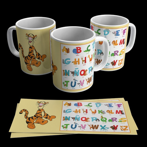 Taza Plastica  Sublimada Abecedario Infantil 20 Tazas 