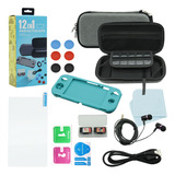 Kit Acessórios Para Nintendo Switch Lite 12 Em 1 Capa Fone