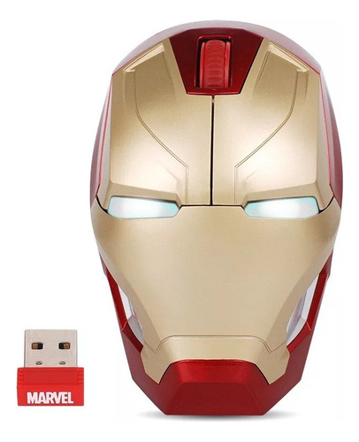 Ratón Inalámbrico Iron Man Mk46 Con Ojos Led *
