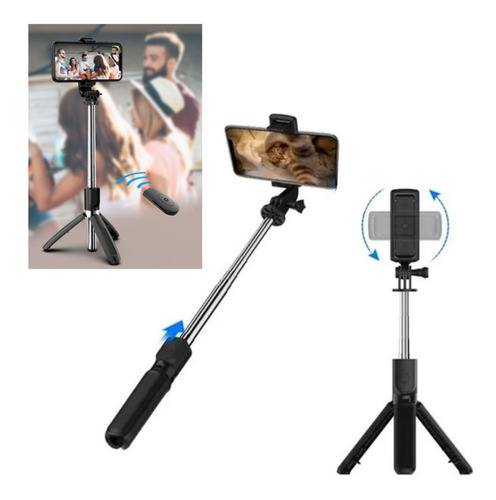 Palo Selfie Trípode 360º 3-1 Multifunción+control Bluetooth