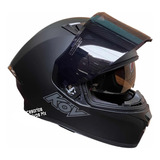 Casco Negro Mate Rojo Mica Humo Deportivo Certificado Pulsar