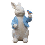 Estatua De Jardín De Conejo De Resina Con Adornos De Pascua