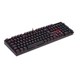 Teclado Gamer Redragon Mitra K551 Qwerty Outemu Brown Português Brasil Cor Preto Com Luz Vermelho