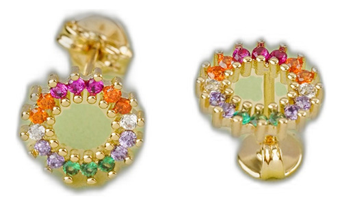 Aretes Oro Laminado 18k Rainbow