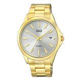 Reloj Para Hombre Q&q A484j001y Dorado Acero  + Estuche