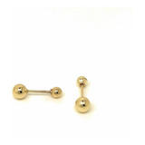 Par Broqueles Dormilonas Babys Aretes Oro Solido 10k 3mm