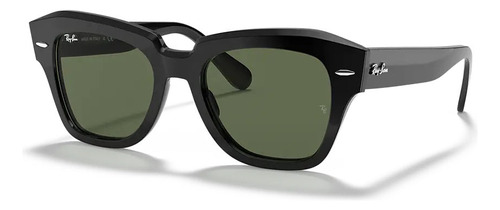 Ray Ban Rb2186n Street Negro Brilloso Verde