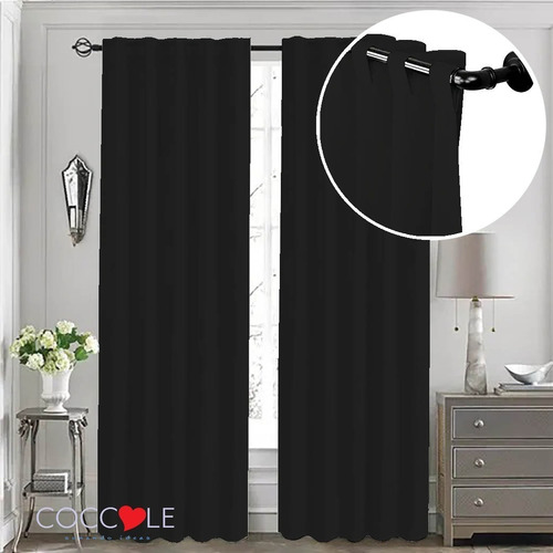 Juego De Cortinas Blackout Textil Engomada Coccole